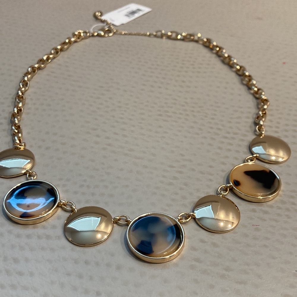 Ann Taylor TORTOISESHELL PRINT LINK STATEMENT NECKLACE
